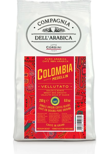 Kolombiya Medellin %100 Arabica Çekirdek Kahve 250 gr