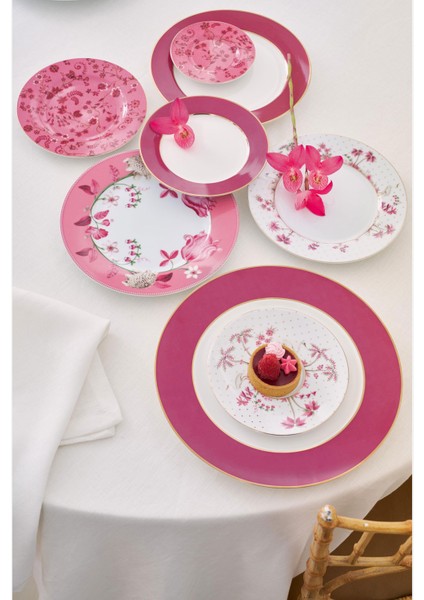 Jolie Pembe Porselen Petit Four Tabağı 12 cm
