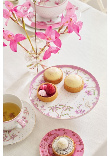 Jolie Pembe Porselen Petit Four Tabağı 12 cm