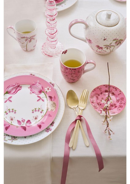 Jolie Pembe Porselen Petit Four Tabağı 12 cm