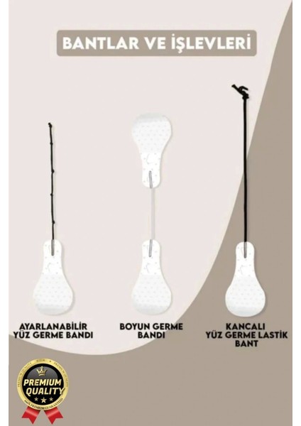Çok Amaçlı Estetik Günlük Lastikli Yüz Kaş Göz Boyun Vücut Kaz Ayağı Ipli Gerdirme Bantları 3'lü Set