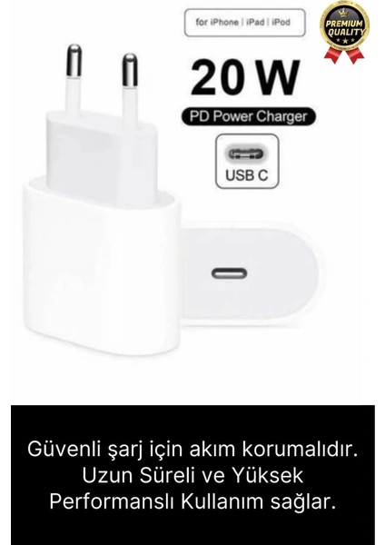 Iphone Uyumlu Type-C Kablo 20W Hızlı Şarj Adaptörü Yeni Serilere Uygun 7 8 x 11 12 13 14 15 Plus Pro