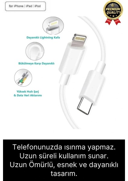 Iphone Uyumlu Type-C Kablo 20W Hızlı Şarj Adaptörü Yeni Serilere Uygun 7 8 x 11 12 13 14 15 Plus Pro