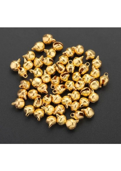 Gold Parlak Kulplu Çan Zil Hayvan Tasma Zili Amigurumi Zili Kına Gecesi Tef Yapımı Zili 12MM 50 Adet