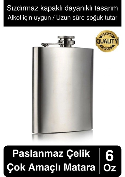 Limited Edition Sızdırmaz Paslanmaz Çelik 6 Oz Alkol Sıvı Içecek Kamp Cep Su Matarası