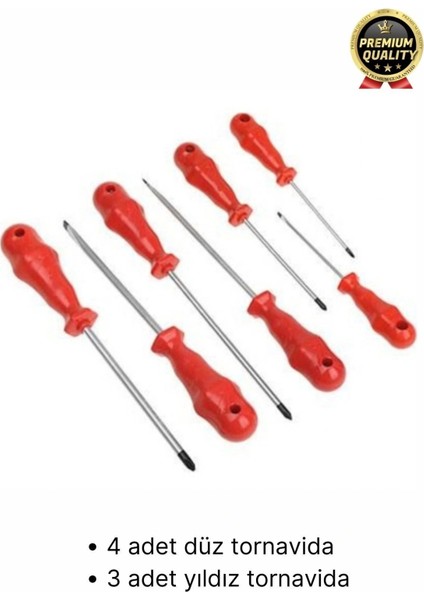 Üstün Kalite Dayanıklı Pratik Ergonomik Vidalama Tamir Tamirat Düz ve Yıldız 7 Parça Tornavida Seti fiyatları
