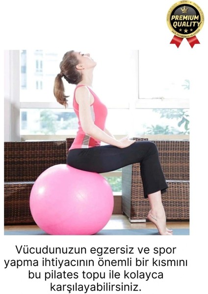Premium Mini Gymball 20cm Jimnastik Denge Fitness Spor Şişirme Pompası Hediyeli Pembe Pilates Topu fiyatları