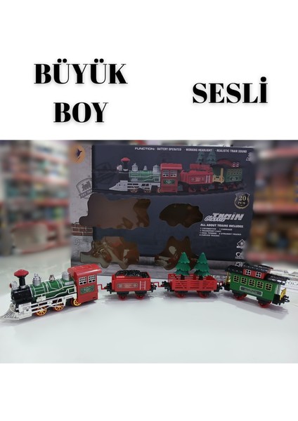 20 Parça Büyük Boy Sesli Tren Seti (350CM Ray Uzunluğu) (65CM Tren Uzunluğu)