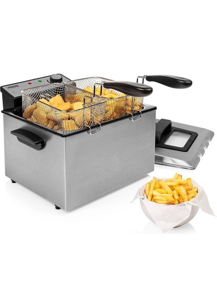Fritöz, 3270 Watt, 5 Litre, 3 Sepet, Termostat, Soğuk Bölge, 6-7 Kişilik