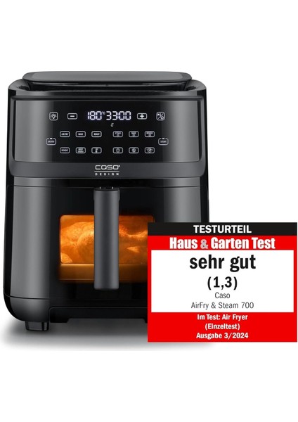 Airfry Steam 700 Yağsız Fritöz ve Buharlı Pişirici 7l Xxl Sepet Cam Pencereli