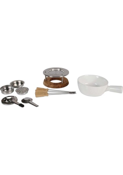 Büyük Fondü Seti, Fondue Set Bianco, 4 Kişilik Peynir Fondüsü