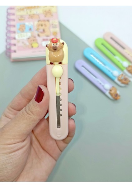 Mini Şekilli Falçata Maket Bıçağı - Capybara Pudra