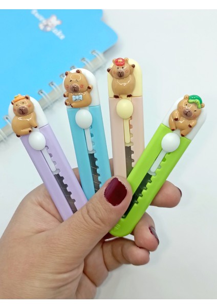Mini Şekilli Falçata Maket Bıçağı - Capybara Pudra