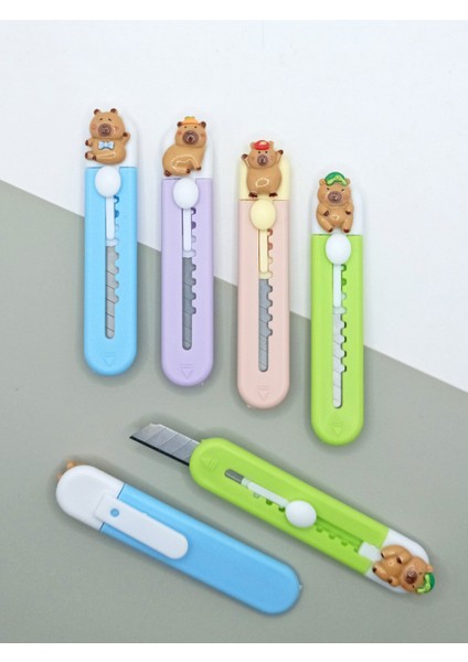 Mini Şekilli Falçata Maket Bıçağı - Capybara Pudra