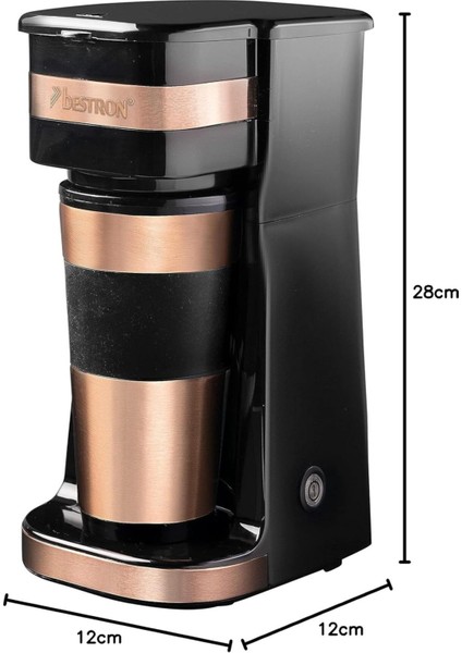 Yalıtımlı Kahve Makinesi 750W, Kompakt, 420ML, Filtreli, Bakır Renkli