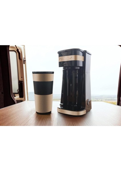 Yalıtımlı Kahve Makinesi 750W, Kompakt, 420ML, Filtreli, Açık Bej Renk