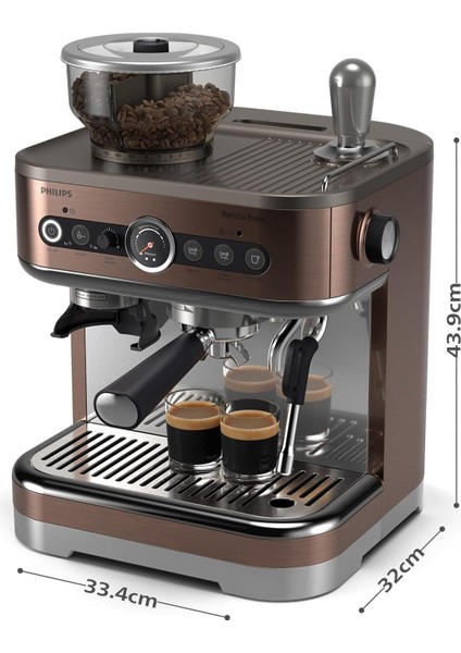 Barista Brew Yarı Otomatik Espresso Makinesi, 280G Çift Çekirdek Kabı