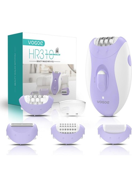 HR310 4'ü 1 Arada Kadın Epilatörü, Kablosuz, 21 Cımbız, Yüz, Bacak ve Bikini Için