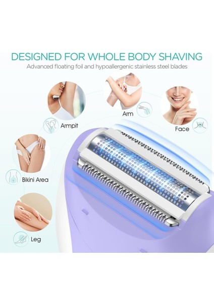 HR310 4'ü 1 Arada Kadın Epilatörü, Kablosuz, 21 Cımbız, Yüz, Bacak ve Bikini Için