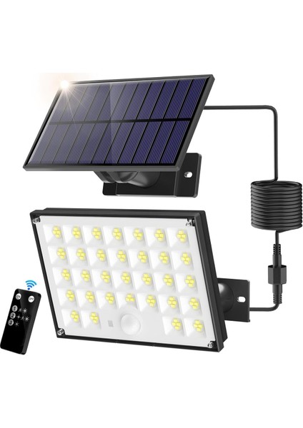 Hareket Sensörlü Dış Mekan Güneş Enerjili Aydınlatmalar, Uzaktan Kumandalı 127 Led, 3 Mod