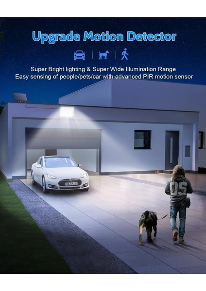 Hareket Sensörlü Dış Mekan Güneş Enerjili Aydınlatmalar, Uzaktan Kumandalı 127 Led, 3 Mod