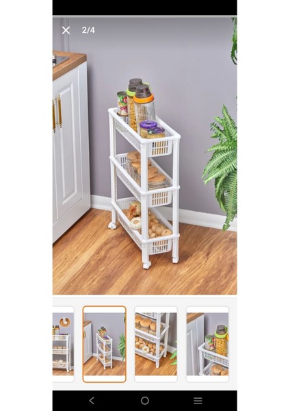 Tekerlekli 3 Katlı Dolap Organizer