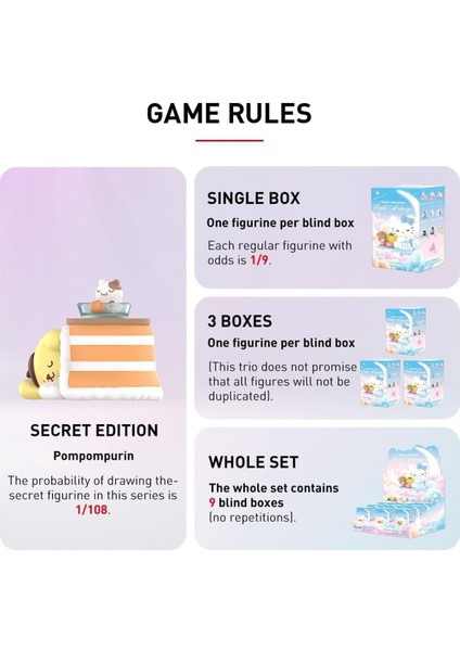 Sanrio Karakterleri Uykuya Daldı Serisi, 9pc Rastgele Figürler ve Koleksiyonluk Aksiyon Figürleri fiyatları