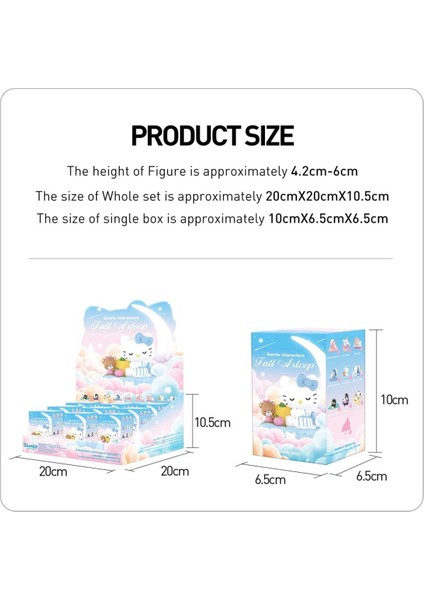 Sanrio Karakterleri Uykuya Daldı Serisi, 9pc Rastgele Figürler ve Koleksiyonluk Aksiyon Figürleri modelleri