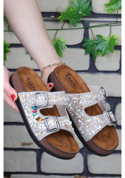 Guca Ortopedik Doğal Taşlı Çift Tokalı Kadın Terlik fiyatları