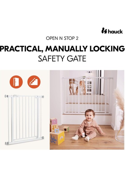 Open N Stop 2 Güvenlik Kapısı, 75- 80 Cm, Delme Gerektirmeyen, Çift Yönlü Açılan, Manuel Kilitleme indirimleri