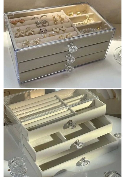 House By House Üç Katlı Çekmeceli Takı Kozmetik Organizer fiyatları