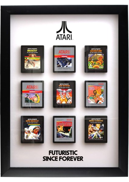 Atari Video Oyun Kasetleri 3D Çerçeve, Retro Oyun Temalı Dekoratif Tablo