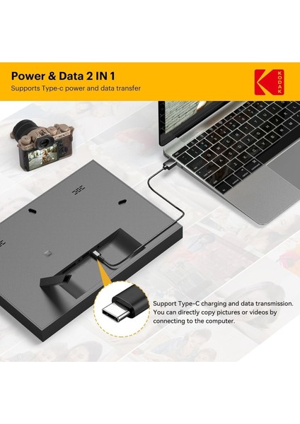 10 Inc Wlan Dijital Fotoğraf Çerçevesi, IPS Hd Dokunmatik Ekran, 32 GB Hafıza, Otomatik Dönme fırsatları