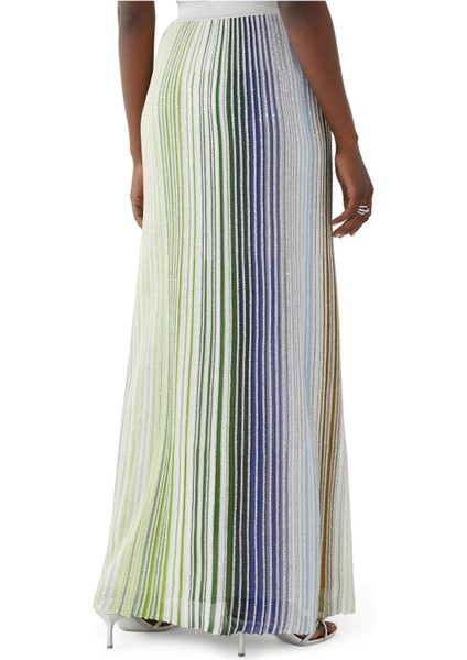 Payetli Maxi Etek - Yeşil Çok Renkli modelleri