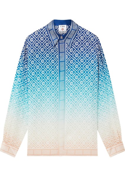 Gradient Desenli Ipek Gömlek