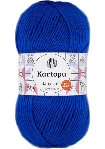 Baby One Tüylenmeyen Bebek Yünü Saks Mavi K624 (Yeni Renk)