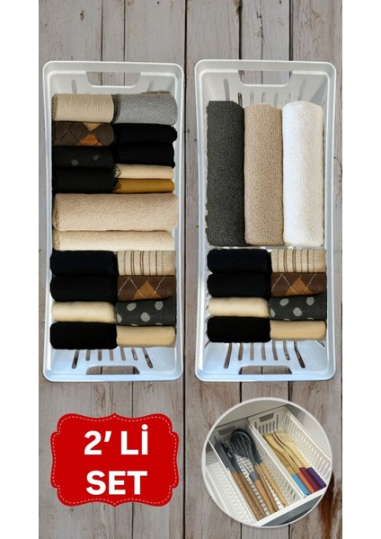 Clio 2 Adet Modüler Havlu Düzenleyici Çorap Iç Çamaşırı Çekmece Içi Düzenleyici Organizer