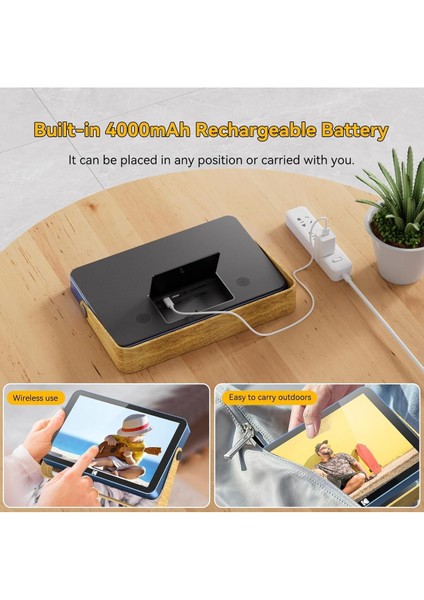 Pilli Dijital Resim Çerçevesi, Wi-Fi Bağlantılı, 32 GB Bellek, Hd IPS Dokunmatik Ekran fırsatları