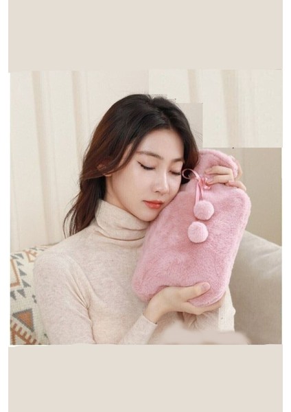 Peluş Kılıflı Sıcak Su Torbası 2 Lt Kare Yumuşak Yıkanabilir Peluş Kılıflı Su Torbası