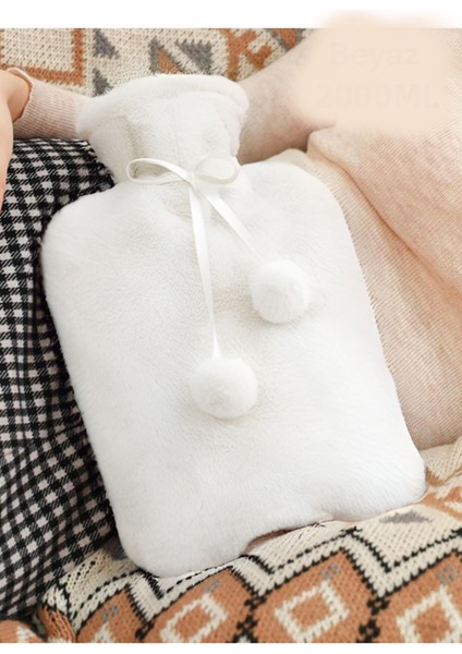 Peluş Kılıflı Sıcak Su Torbası 2 Lt Kare Yumuşak Yıkanabilir Peluş Kılıflı Su Torbası