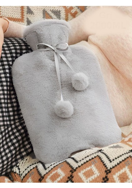 Peluş Kılıflı Sıcak Su Torbası 2 Lt Kare Yumuşak Yıkanabilir Peluş Kılıflı Su Torbası