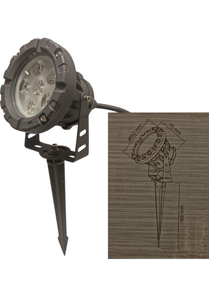 12W LED Bahçe Projektörü - CT-7304