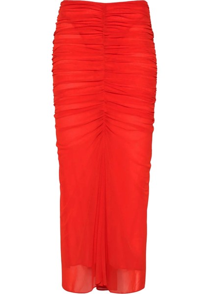 Pileli Kısa Mesh Etek