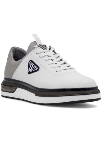 M057 Deri Erkek Sneaker Beyaz