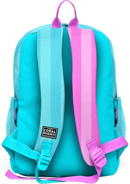 Kids Turkuaz Pembe Çizgili 3’lü Okul Çanta Seti SET0123771 fırsatları