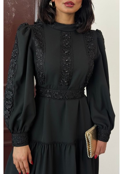 Kadın Dantel Detaylı Maxi Boy Likralı Elbise NBMS2532 fiyatları