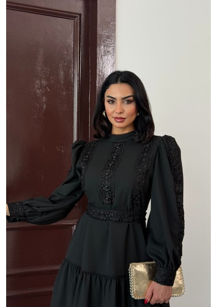 Kadın Dantel Detaylı Maxi Boy Likralı Elbise NBMS2532 fırsatları