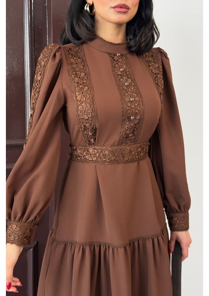 Kadın Dantel Detaylı Maxi Boy Likralı Elbise NBMS2532 fırsatları