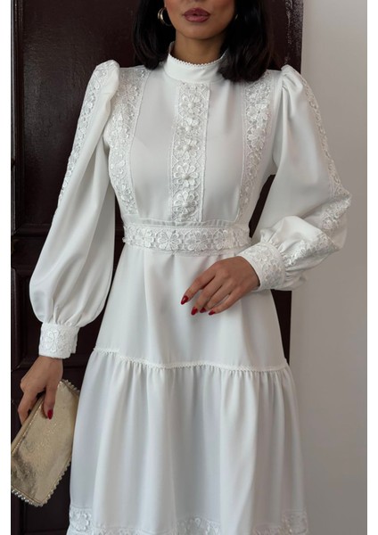 Kadın Dantel Detaylı Maxi Boy Likralı Elbise NBMS2532 fiyatları