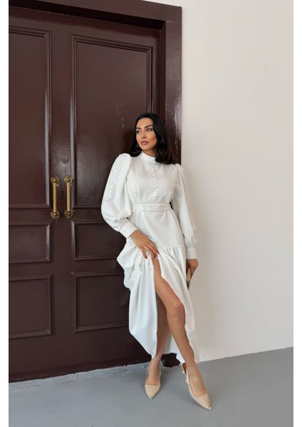 Kadın Dantel Detaylı Maxi Boy Likralı Elbise NBMS2532 fırsatları